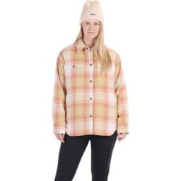 Marmot Women's Ridgefield Sherpa Flannel Shirt Jacket Light Oak/Papyrus XS