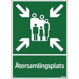 Skylt Ãtersamlingsplats 297x420mm