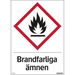 Skylt Brandfarliga Ã¤mnen 210x297mm