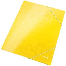 3-klaff snoddmapp Leitz WOW krt A4 gul 10st