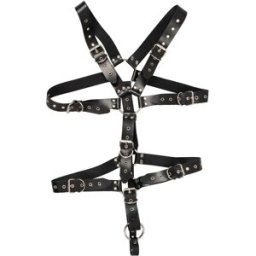 Zado Leather Harness For Men Black S-L