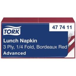 Servett TORK Lunch 3-lags vinrÃ¶d 150/fp