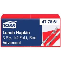 Servett TORK Lunch 3-lags rÃ¶d 150/fp