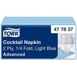 Servett TORK Cocktail 2-lag ljblÃ¥ 200/fp