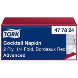 Servett TORK Cocktail 2-lag v.rÃ¶d 200/fp