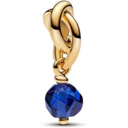 Pandora Moments 14k Gold-plated berlock with princess blue crystal 763462C09