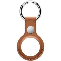 Tiera konstläder Apple AirTag hållare brun