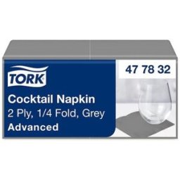 Servett TORK Cocktail 2-lags grÃ¥ 200/fp