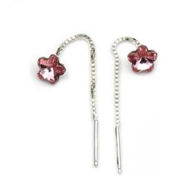 Muut Silver kedjeörhängen med pink zirkon C82 PINK