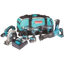 Makita Kombikit LXT 18V med 6 st verktyg DLX6038T, inkl. 3st 5,0Ah-batterier & mjuk väsk