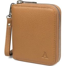 Aarni hjortskinn mini Clutch-plånbok cognac/silver