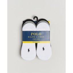Polo Ralph Lauren 6-Pack No Show Big Pony Pony Socks Black/White/Grey
