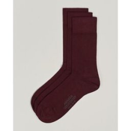 Amanda Christensen 3-Pack True Cotton Socks Bordeaux