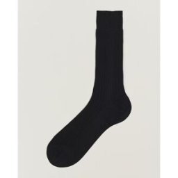 Bresciani Cotton Ribbed Short Socks Black