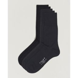 Falke 5-Pack Airport Socks Black/Dark Navy/Anthracite Melange