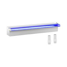 Vattenfall till pool - 60 cm - LED-belysning - Blå / vit - Öppet vattenutlopp