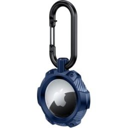 Tiera metall stöttåligt Apple AirTag skal med karbinhak blå