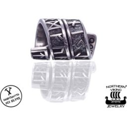 Northern Viking Jewelry Silver Long Rune skäggsmycke NVJHE020