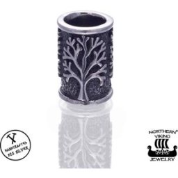 Northern Viking Jewelry Silver Tree Of Life skäggsmycke NVJHE016