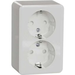 Schneider Electric Vägguttag, Exxact WDE015596, Utv 2-Vägs Jord Vit