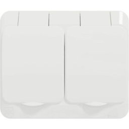 Schneider Electric Vägguttag, 2-V J IP44 Skruv, Aqua-Stark, 5-pack