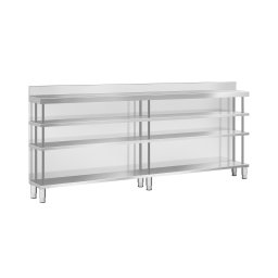 Barbänk - rostfritt stål - 250 x 30 x 115 cm - 4 hyllplan - uppåtstående - Royal Catering