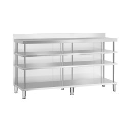 Barbänk - rostfritt stål - 200 x 60 x 115 cm - 4 hyllplan - uppåtstående - Royal Catering