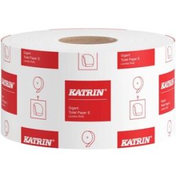 KATRIN Toalettpapper Gigant S-jumborulle, 1-lagers, 360ark, 106 mm, naturell vit 12/fp