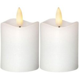 STAR TRADING Blockljus Flamme LED 7,5cm vit