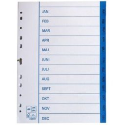 NO BRAND Pappersregister A4 jan-dec 10/fp
