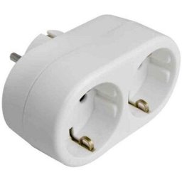 GELIA Grenuttag, AC 250 V, 2 utgångskontakter, vit
