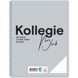 NO BRAND Kollegieblock A5 60g 70 blad linjerat ohålat