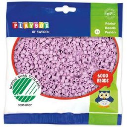 PLAYBOX Rörpärlor pastelllila 6000/fp