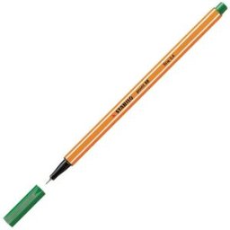 STABILO Fineliner Point 88®, tunn spets, orange pennkropp, grön bläck