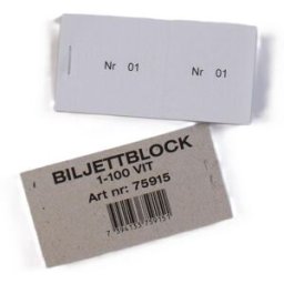 NO BRAND Biljettblock 1-100 vit