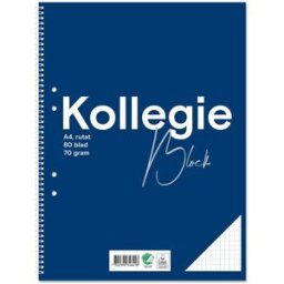 NO BRAND Kollegieblock A4 70g 80 blad rutat hålat