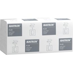 KATRIN Pappershandduk Plus V-vikt Zig Zag 2-lagers vit 4000/fp