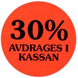 NO BRAND Etikett 30% avdrages i kassan
