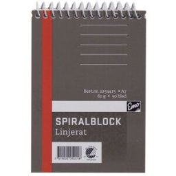 NO BRAND Spiralblock A7 60g 50 blad linjerat