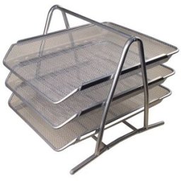 NO BRAND Brevkorg metall 3-fack silver