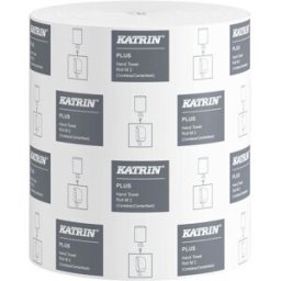 KATRIN Torkrulle Plus M2 2-lagers, 478 ark, utan hylsa, 230 mm, vita