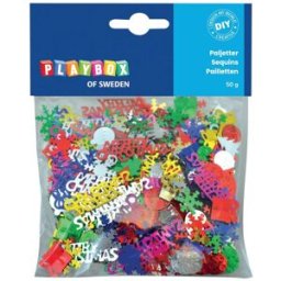 PLAYBOX Paljetter Julmotiv 50g