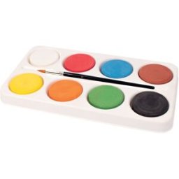 PLAYBOX Färgpuckar i palett ø57mm, 8 färger