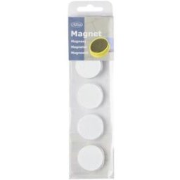 NO BRAND Magnetknappar 30 mm vit 5/fp