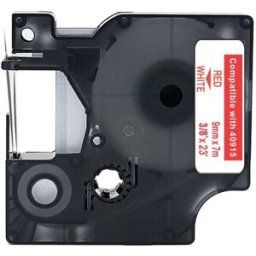 NO BRAND Tape 9mm Röd på Vit