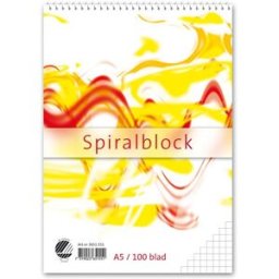 NO BRAND Spiralblock A5 60g 100 blad rutat