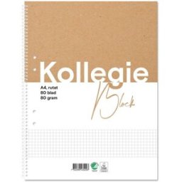 NO BRAND Kollegieblock A4 80g 80 blad rutat hålat