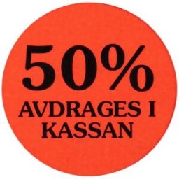 NO BRAND Etikett 50% avdrages i kassan