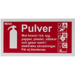 Nexa Skylt Brandsläckare pulver 10x20cm