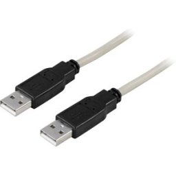 Deltaco USB2-9, USB-kabel, USB (hane) till USB (hane), USB 2.0, 3 m